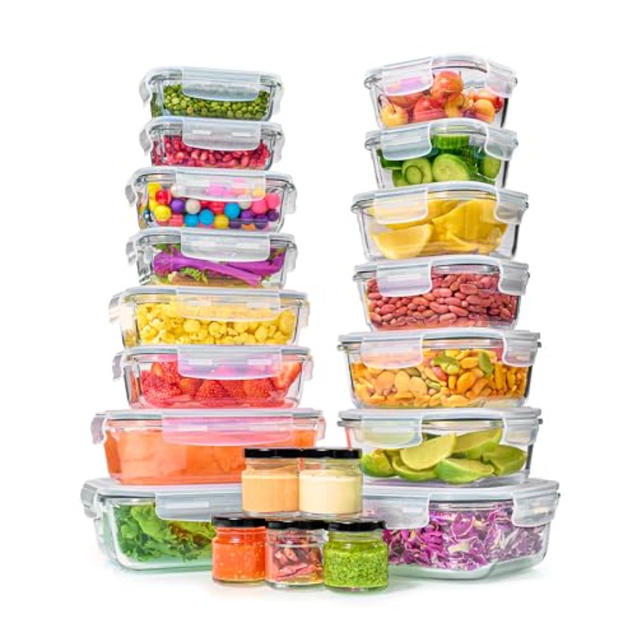 Meal Prep Box - 40pc Set Glass Food Storage Containers