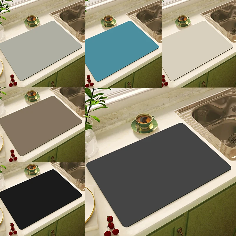 Food Prep Mat - VIKAMA Simple Solid Color Tableware Draining