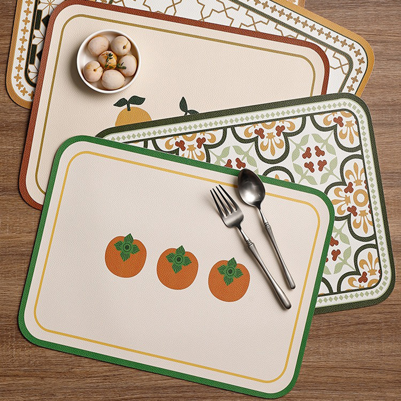 Food Prep Mat - Leather Dining Table Mat Individual Placemats