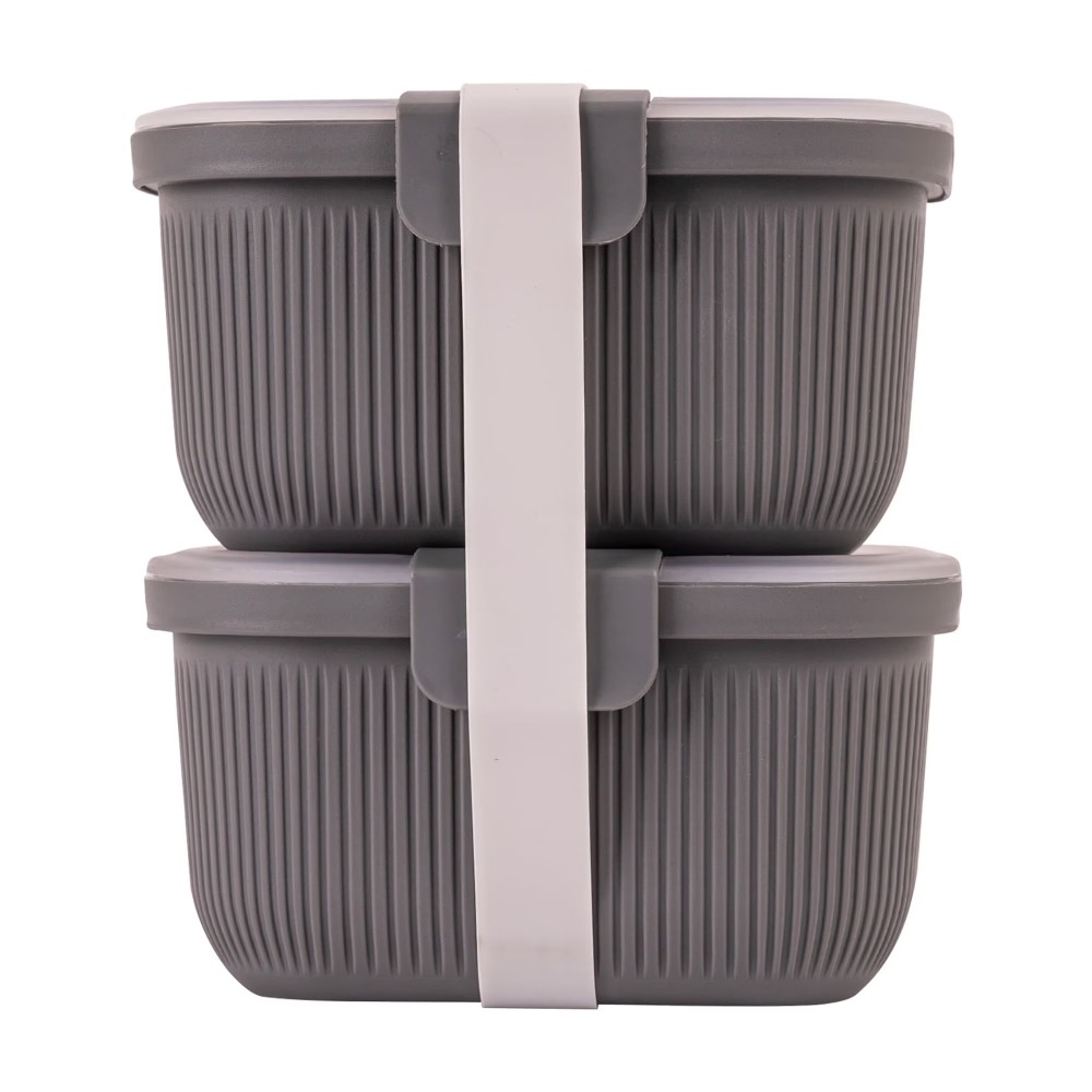 Meal Prep Box - Rectangle Grey Bento Box Snack Container