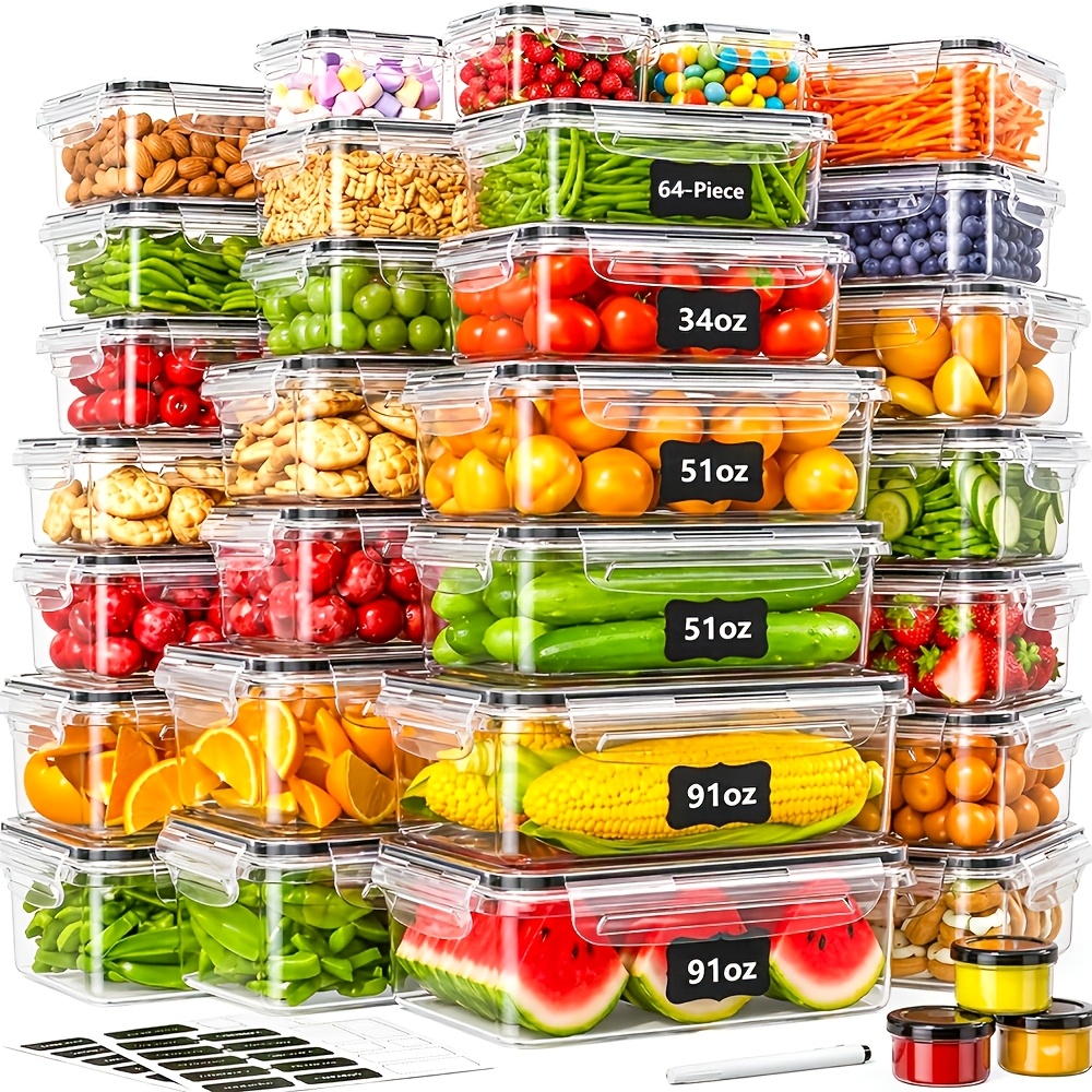 66pcs Food Storage Container S - Meal Prep No Microwave avaliação e preço