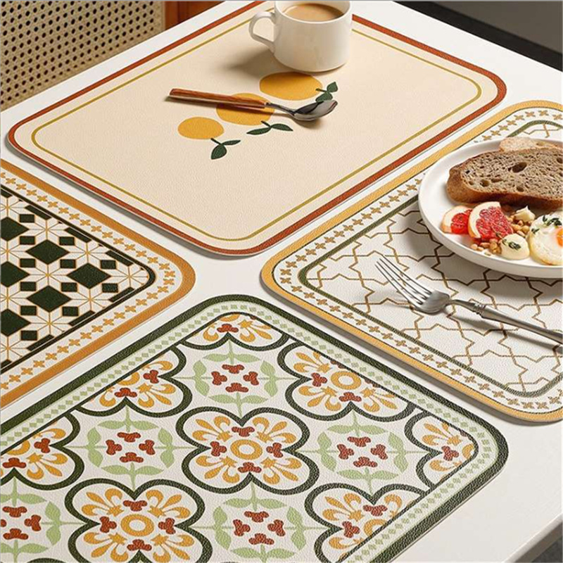 PU Retro Leather Placemat Oil  - Food Prep Mat avaliação e preço