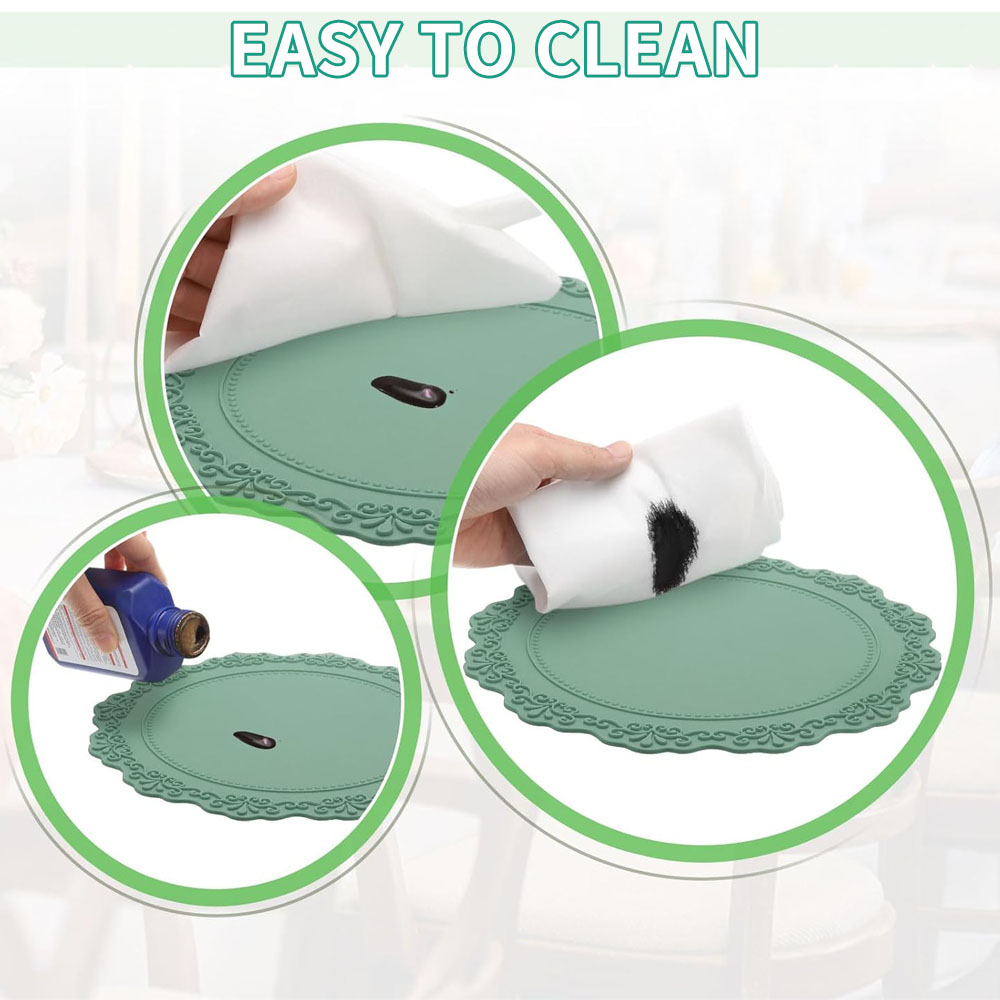 Round Silicone Table Mat, Heat - Food Prep Mat avaliação e preço