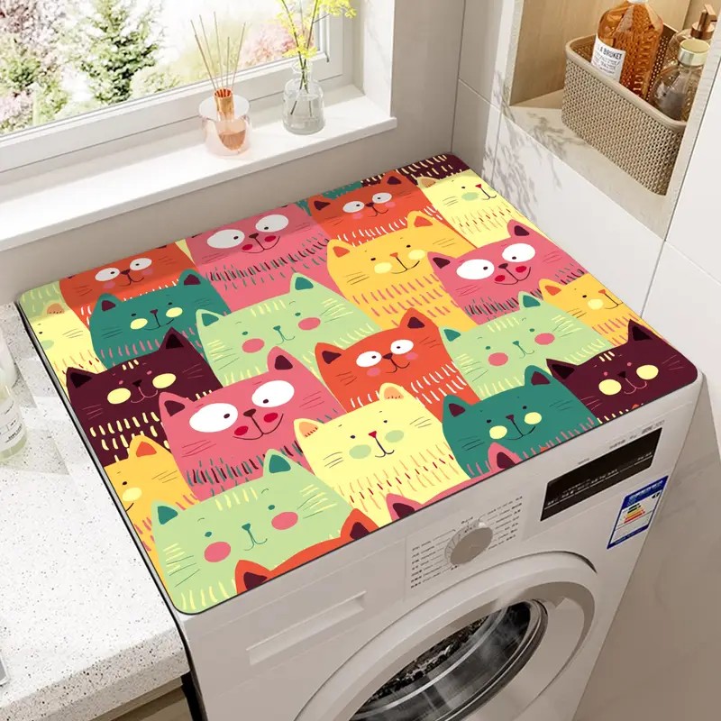 Colorful Cat Print Kitchen Dry - Food Prep Mat avaliação e preço