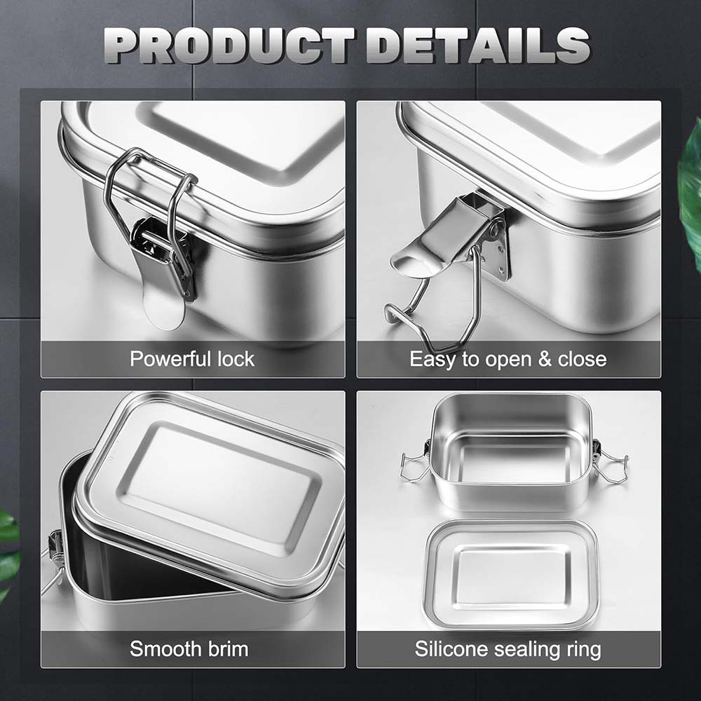 4Pcs Stainless Steel Bento Box - Meal Prep Box avaliação e preço