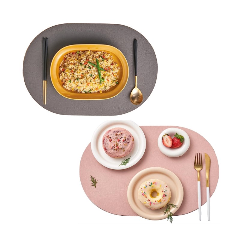 Set of 2 Table Placemat Pink G - Food Prep Mat avaliação e preço