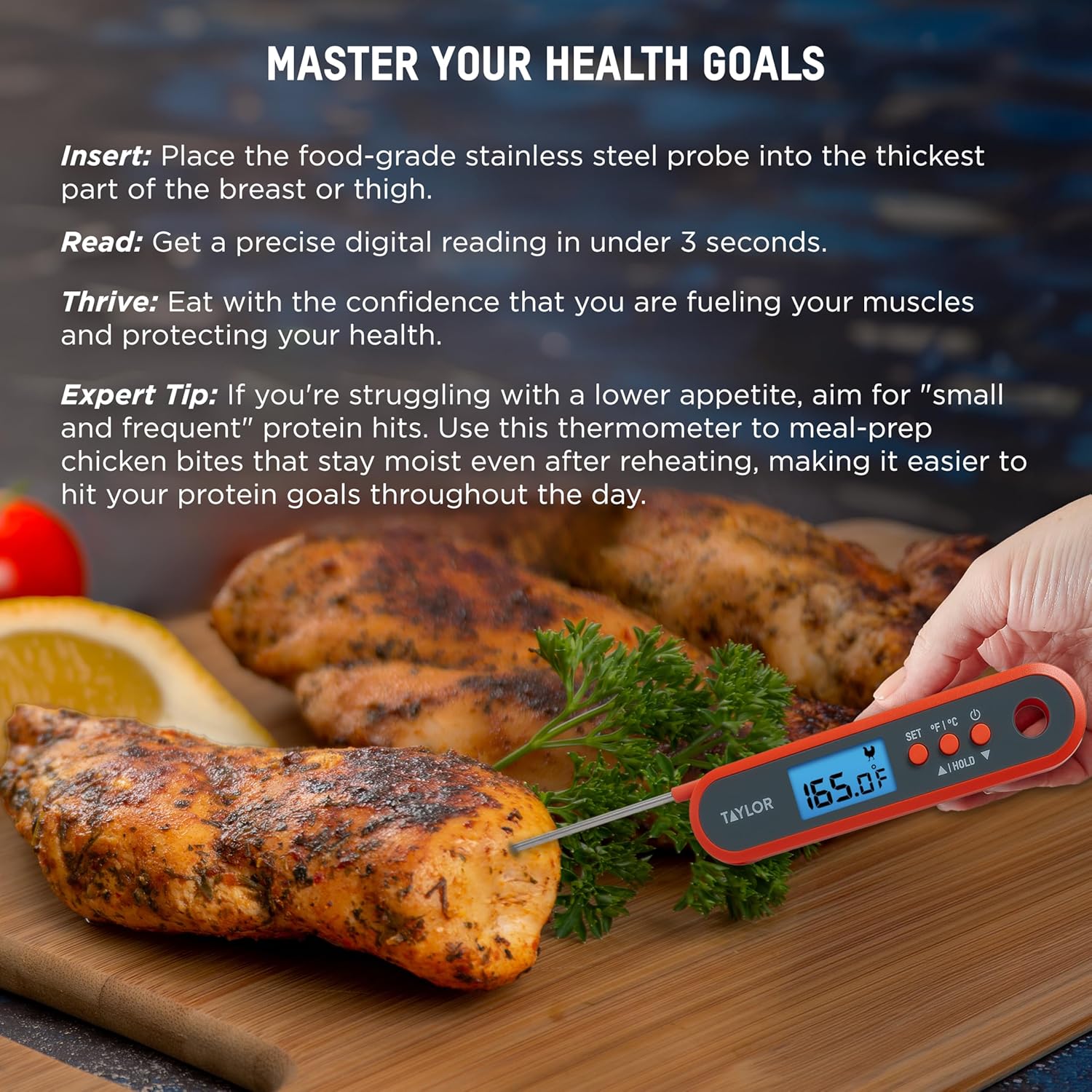 Digital Waterproof Meat Thermo - Meal Prep With Chicken avaliação e preço