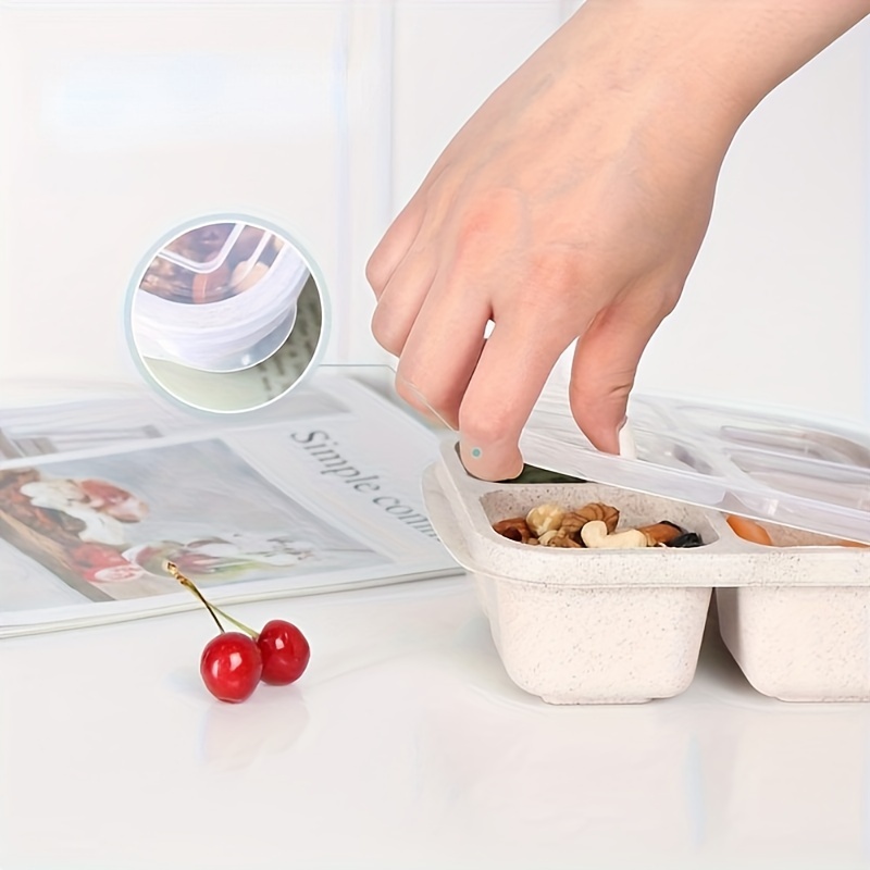 3pcs Bento Snack Boxes with Li - Meal Prep No Microwave avaliação e preço