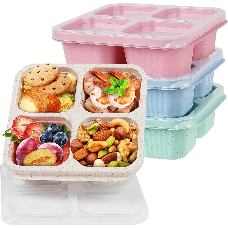 3pcs Bento Snack Boxes with Li - Meal Prep No Microwave avaliação e preço