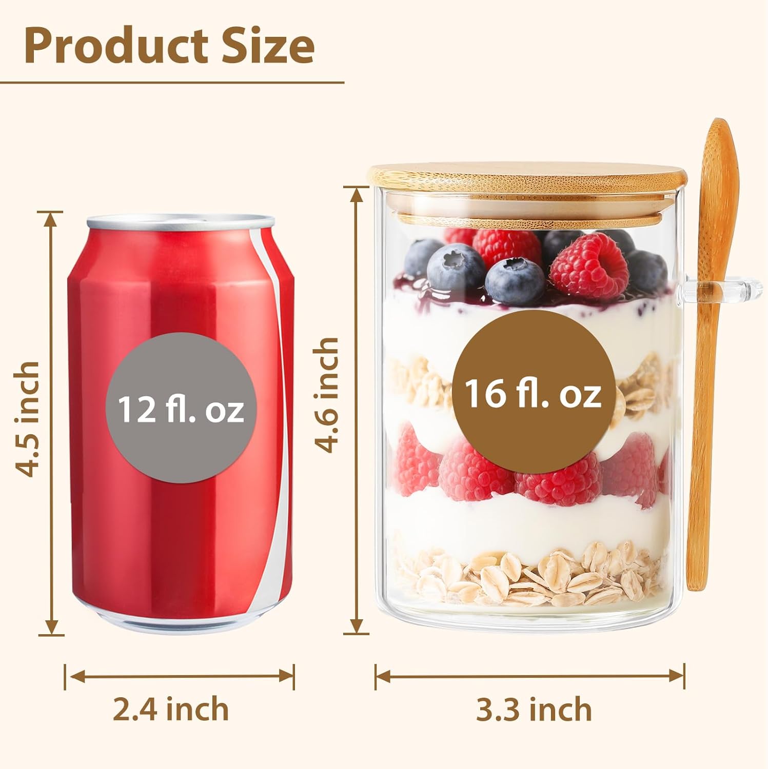6 Pack Overnight Oats Containe - Meal Prep Jars With Lids avaliação e preço