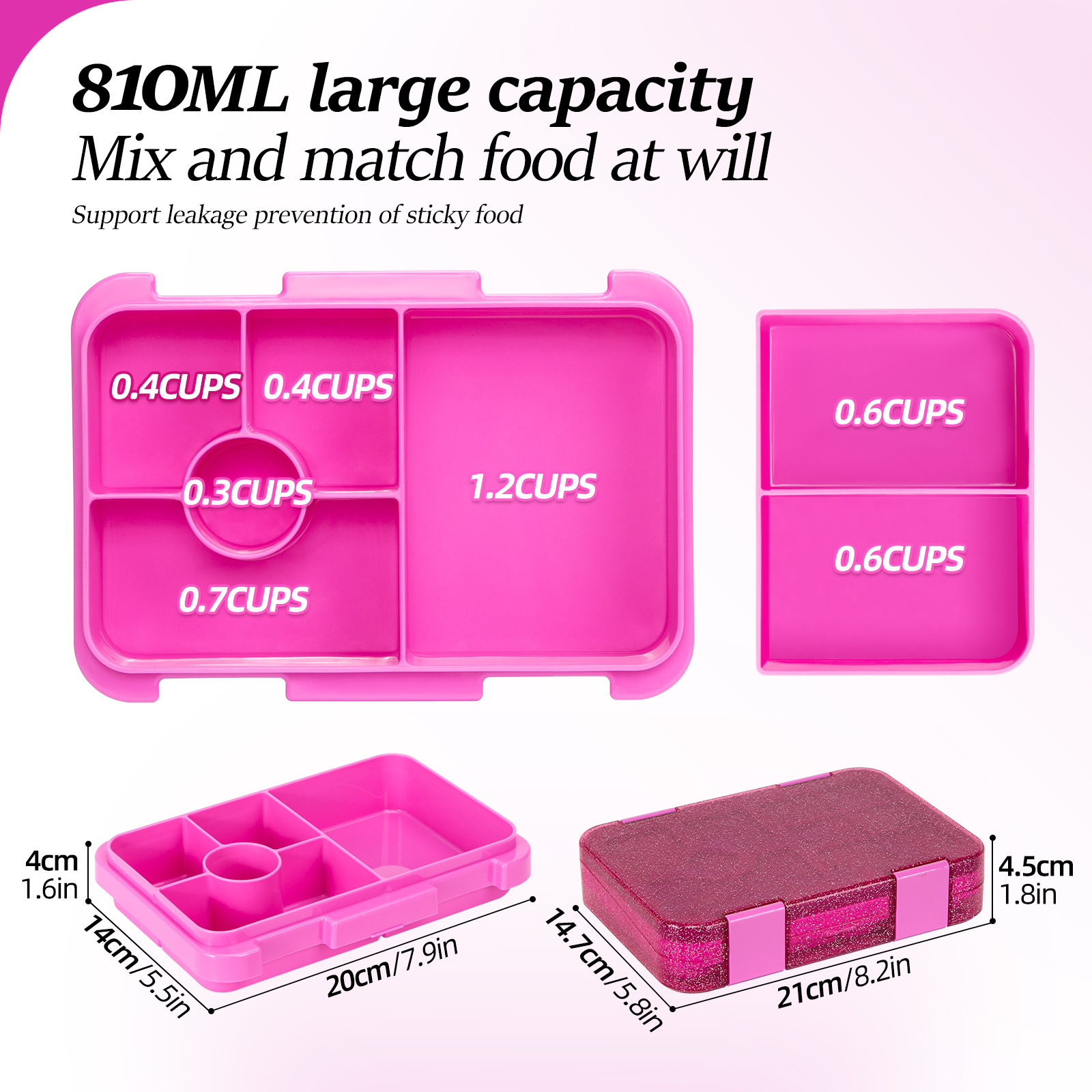 Glitter Style Kids Bento Lunch - Meal Prep Box avaliação e preço