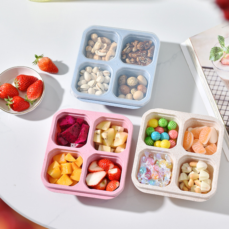 Snack Box with Four Transparen - Meal Prep Box avaliação e preço
