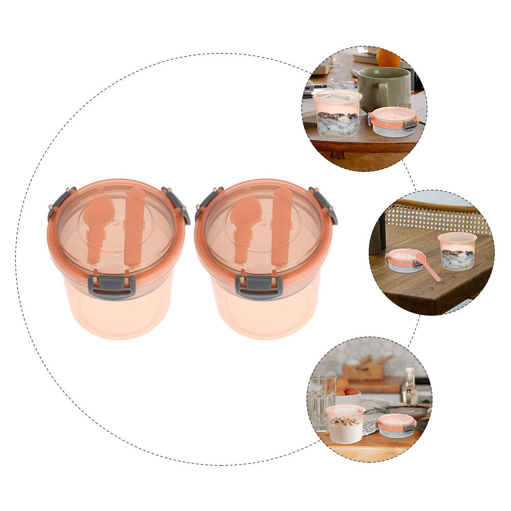 2Pcs Overnight Oats Jar Set Pr - Meal Prep Jars With Lids avaliação e preço