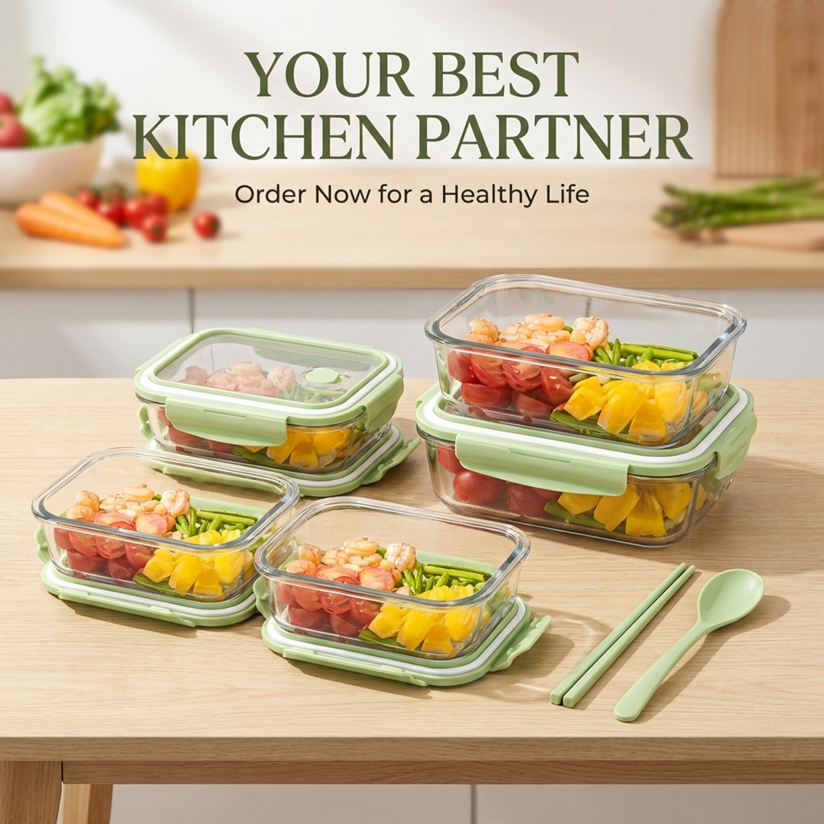 Matcha Green Glass Lunch Box S - Meal Prep No Microwave avaliação e preço