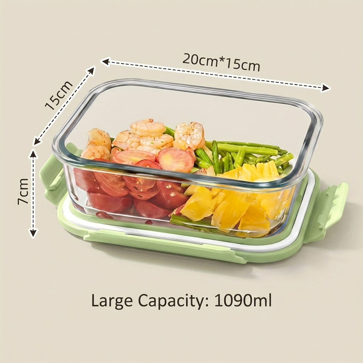 Matcha Green Glass Lunch Box S - Meal Prep No Microwave avaliação e preço