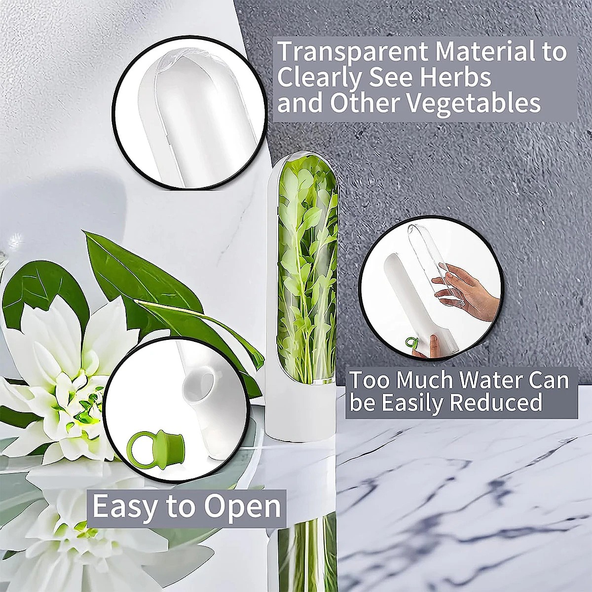 1/2/3PCS Herb Saver Storage Co - Herb Keeper Bottle avaliação e preço