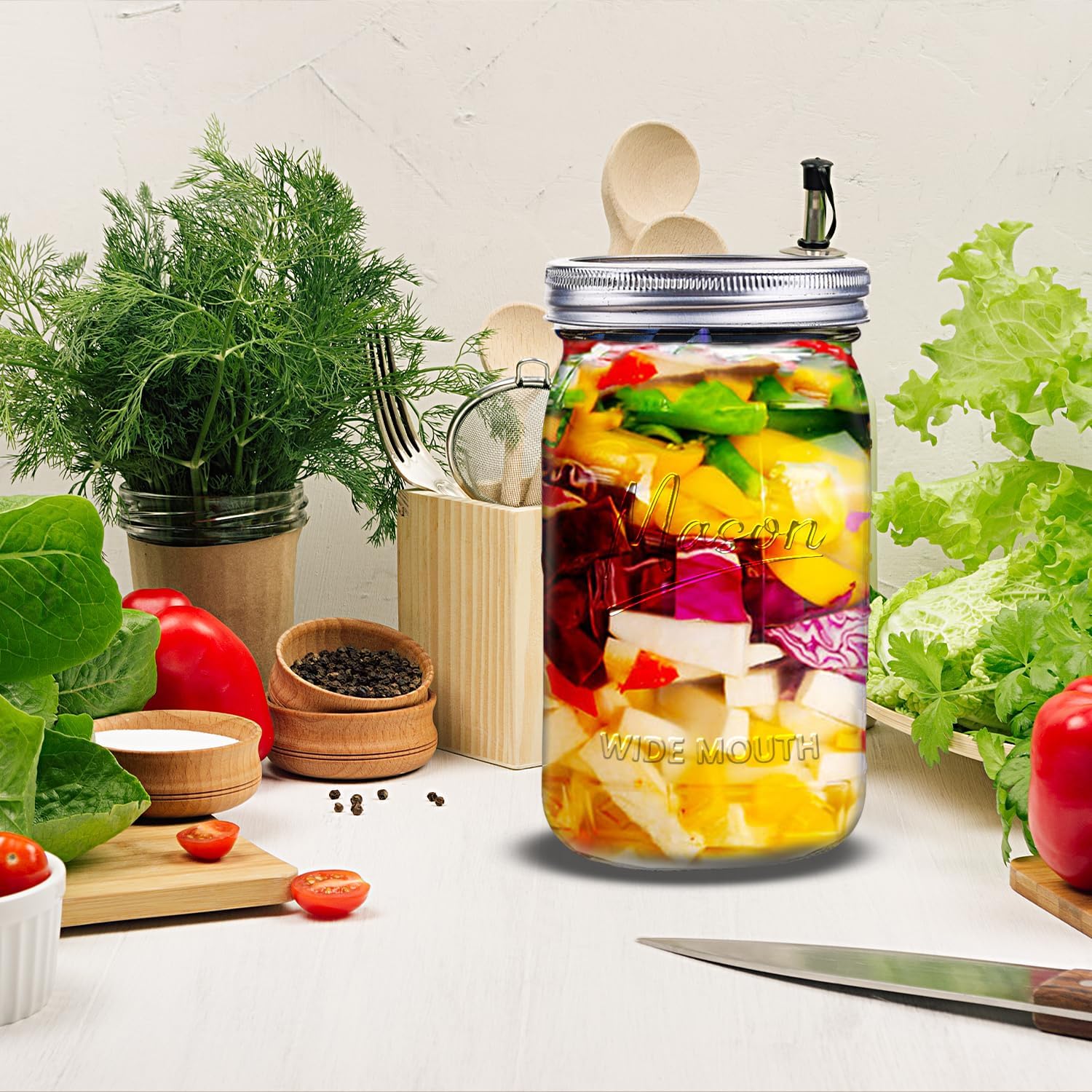 Jars 32 oz,12 Pack Quart Wide  - Meal Prep Jars With Lids avaliação e preço