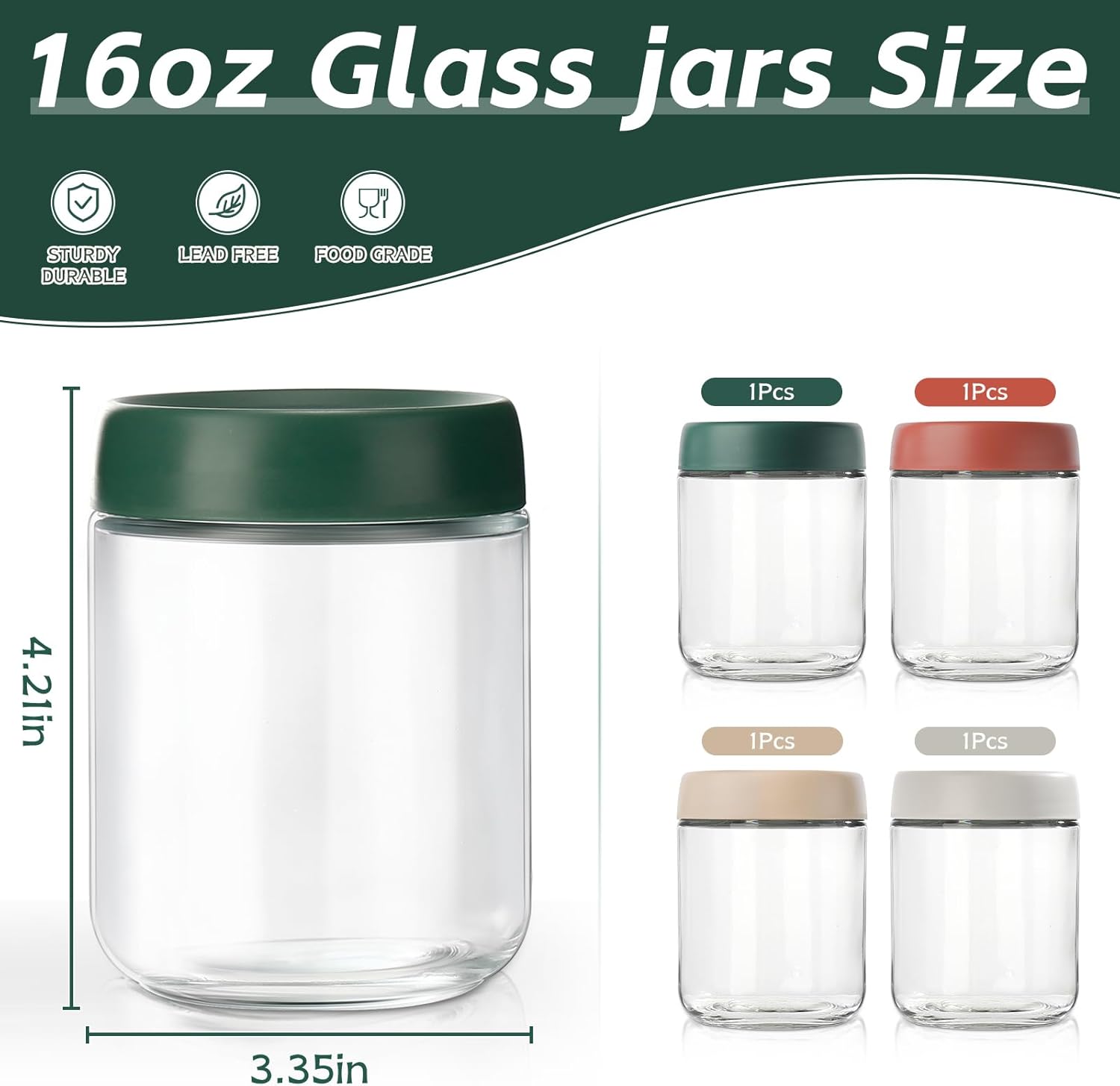 Glass Overnight Oats Container - Meal Prep Jars With Lids avaliação e preço