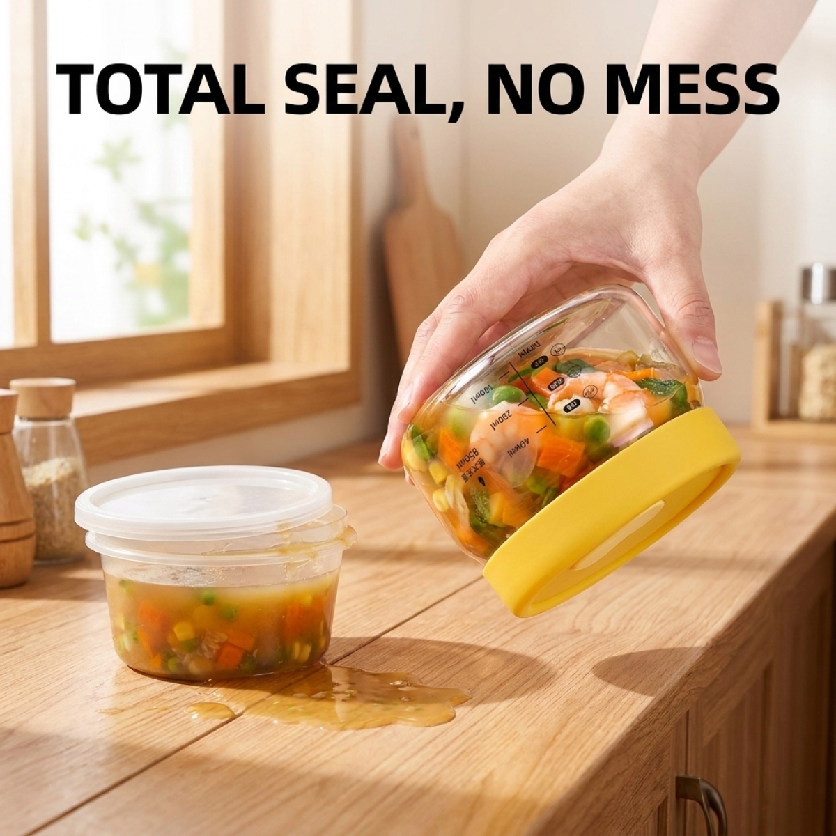 Leakproof Glass Food Storage C - Meal Prep Jars With Lids avaliação e preço