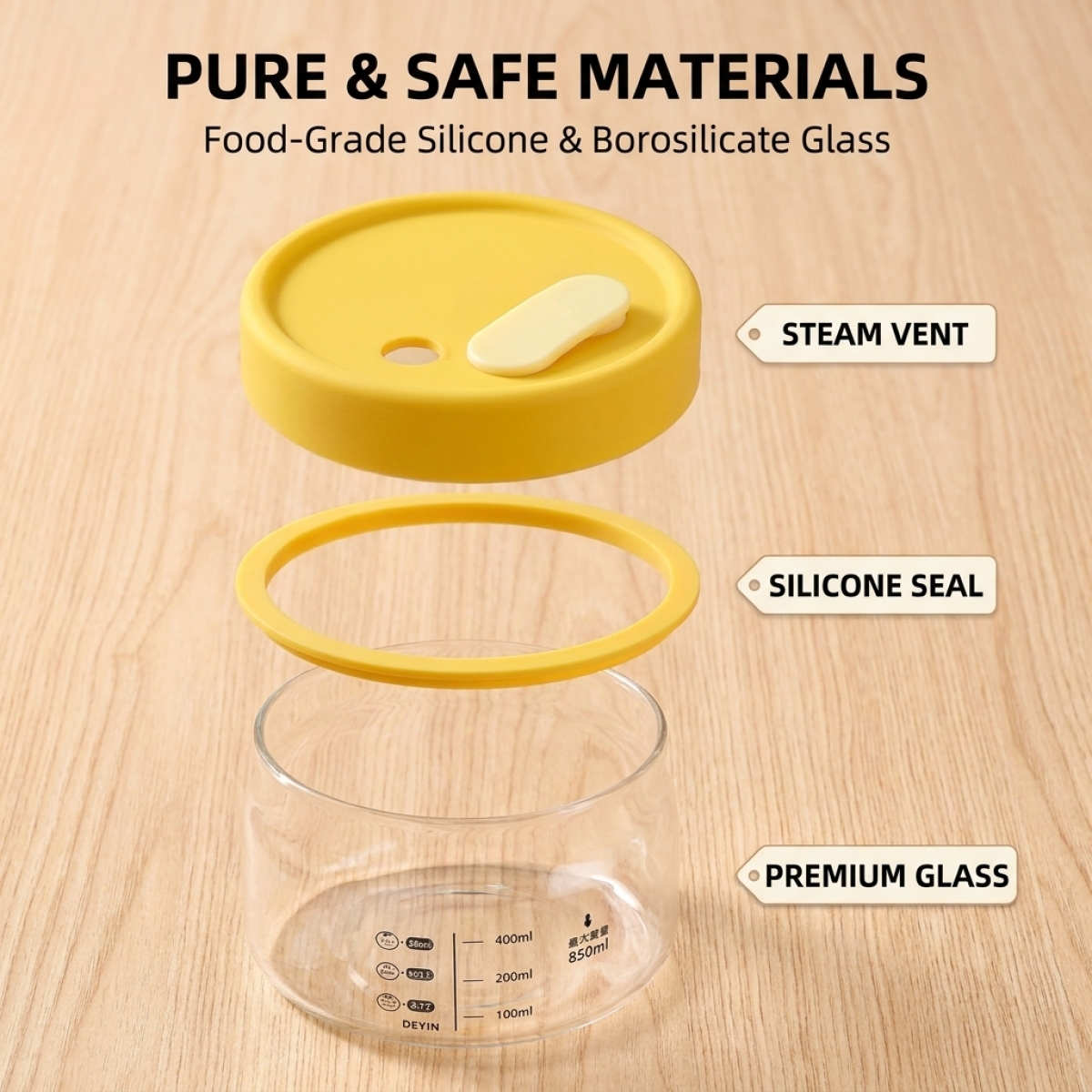 Leakproof Glass Food Storage C - Meal Prep Jars With Lids avaliação e preço