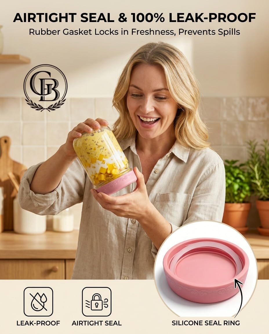 16 OZ 4Pack, Overnight Oats Ja - Meal Prep Jars With Lids avaliação e preço