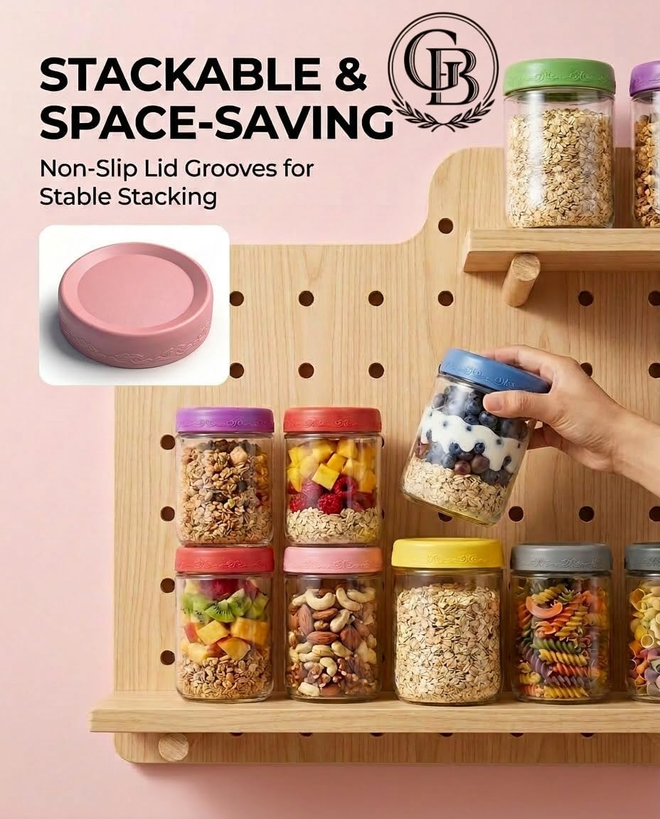 16 OZ 4Pack, Overnight Oats Ja - Meal Prep Jars With Lids avaliação e preço