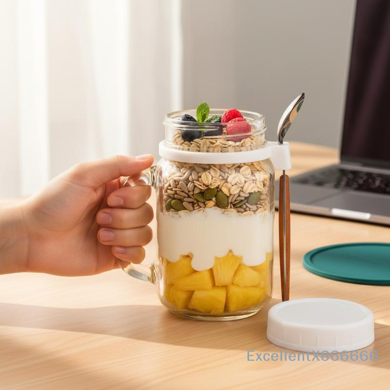 500ml Glass Container for Over - Meal Prep Jars With Lids avaliação e preço