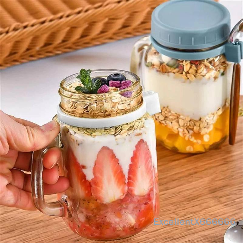 500ml Glass Container for Over - Meal Prep Jars With Lids avaliação e preço