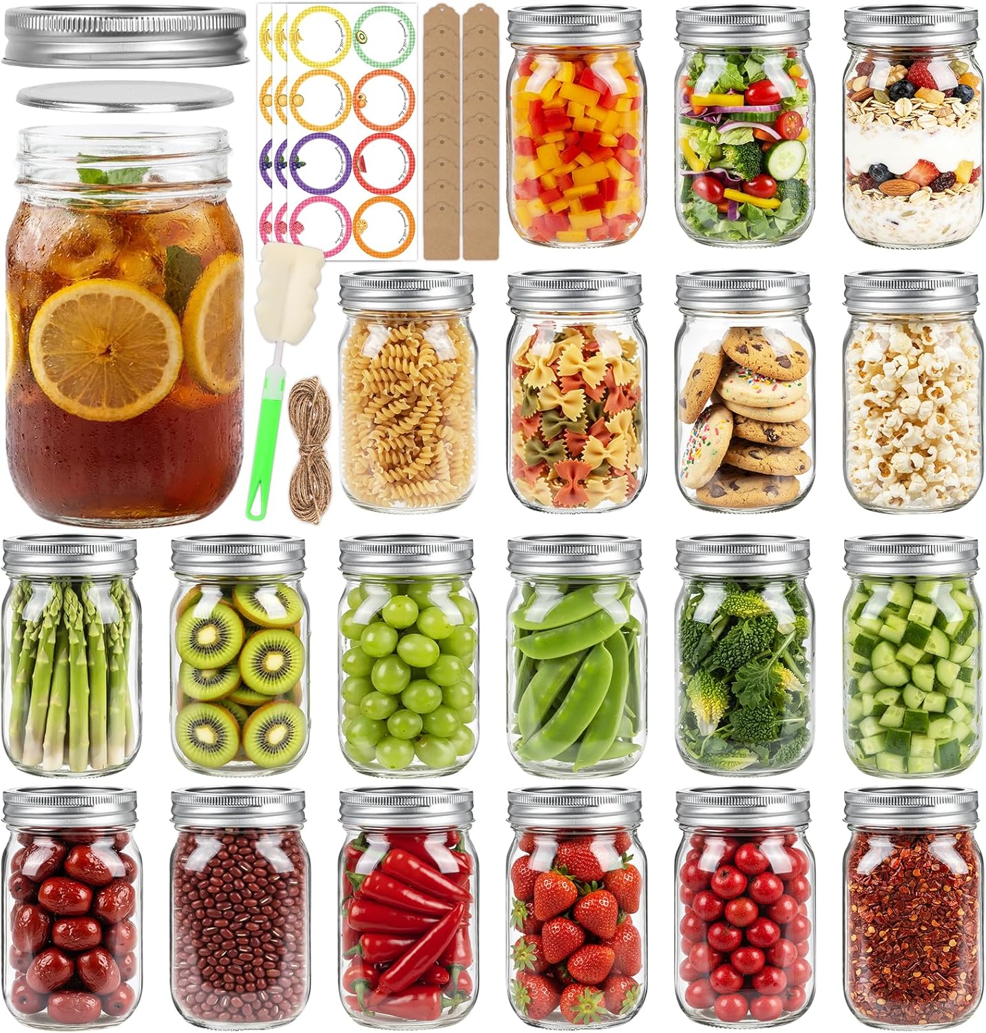 12 oz    Jars with Lids 20 Pac - Meal Prep Jars With Lids avaliação e preço