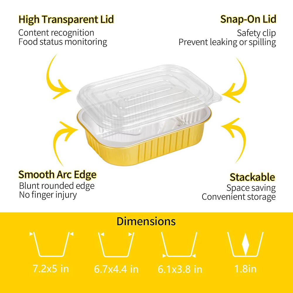 Small Aluminum Pans with Lids  - Meal Prep Jars With Lids avaliação e preço