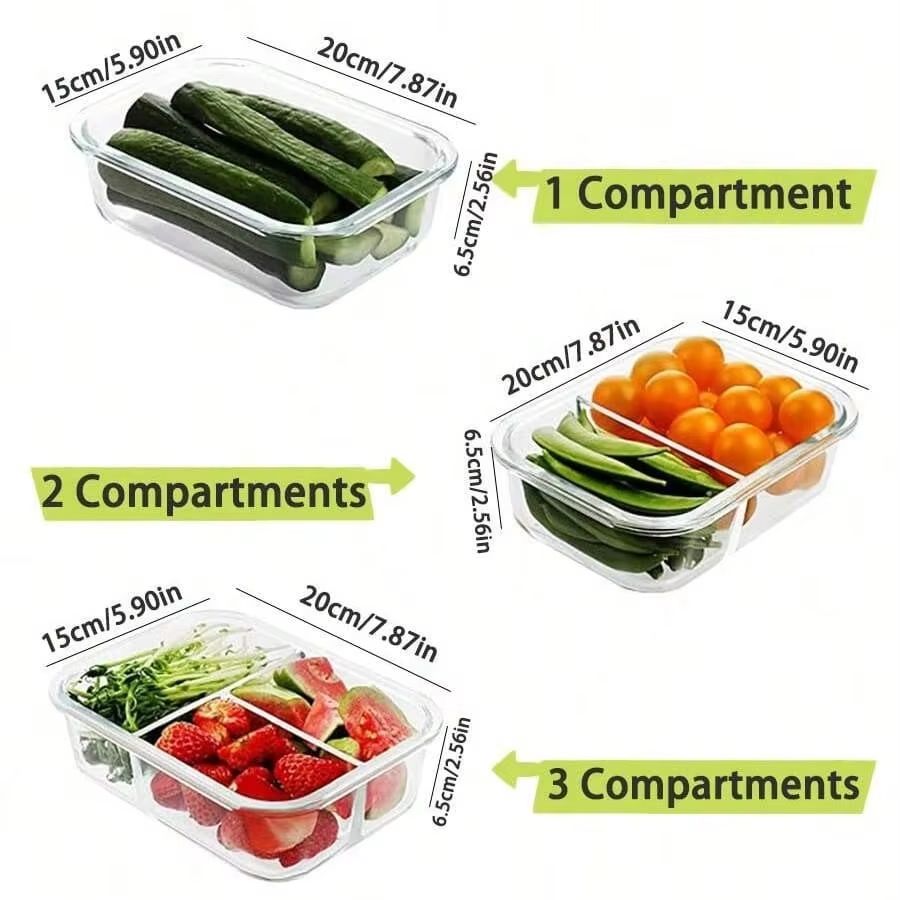 Glass Food Storage Container W - Meal Prep Jars With Lids avaliação e preço