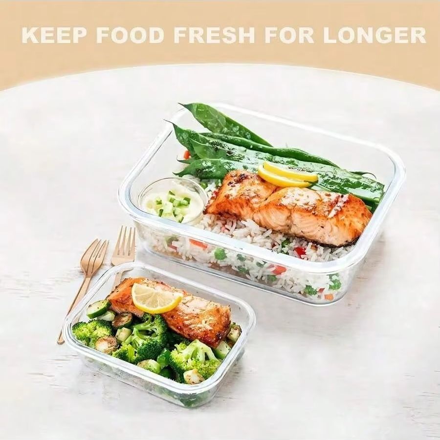 Glass Food Storage Container W - Meal Prep Jars With Lids avaliação e preço