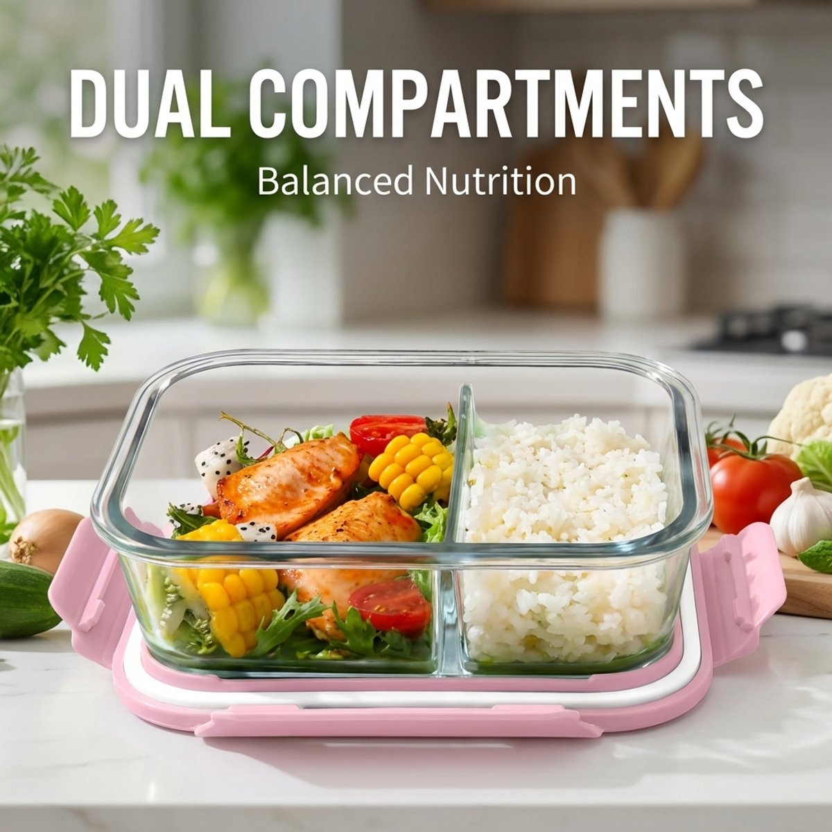 Portable Pink Glass Meal Prep  - Meal Prep Easy Healthy avaliação e preço