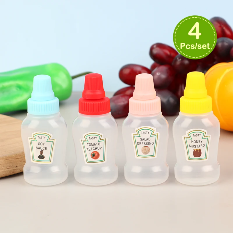 4Pcs/set Mini Sauce Bottle Ket - Herb Keeper Bottle avaliação e preço