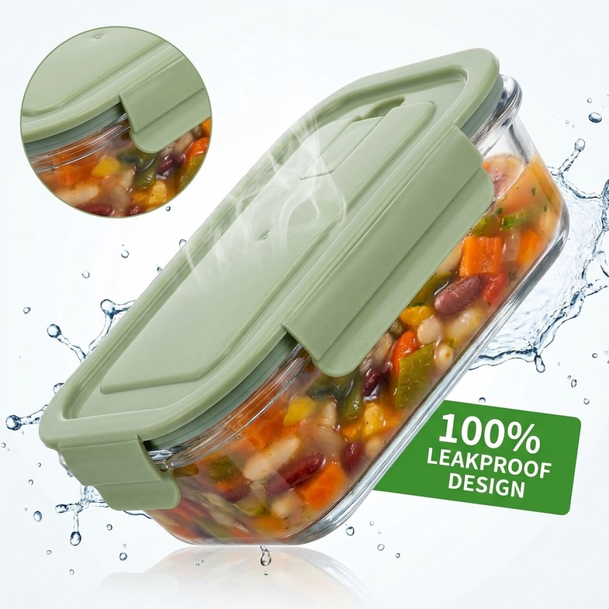 Borosilicate glass lunch box w - Meal Prep Box avaliação e preço