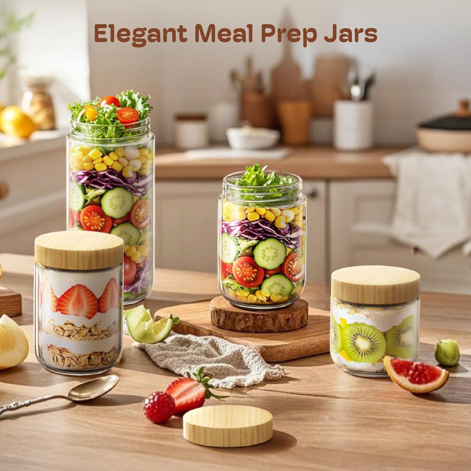4 Pack 10oz Overnight Oats Con - Meal Prep Jars With Lids avaliação e preço
