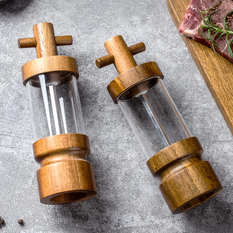 Acacia Wood Manual Black Peppe - Herb Keeper Bottle avaliação e preço