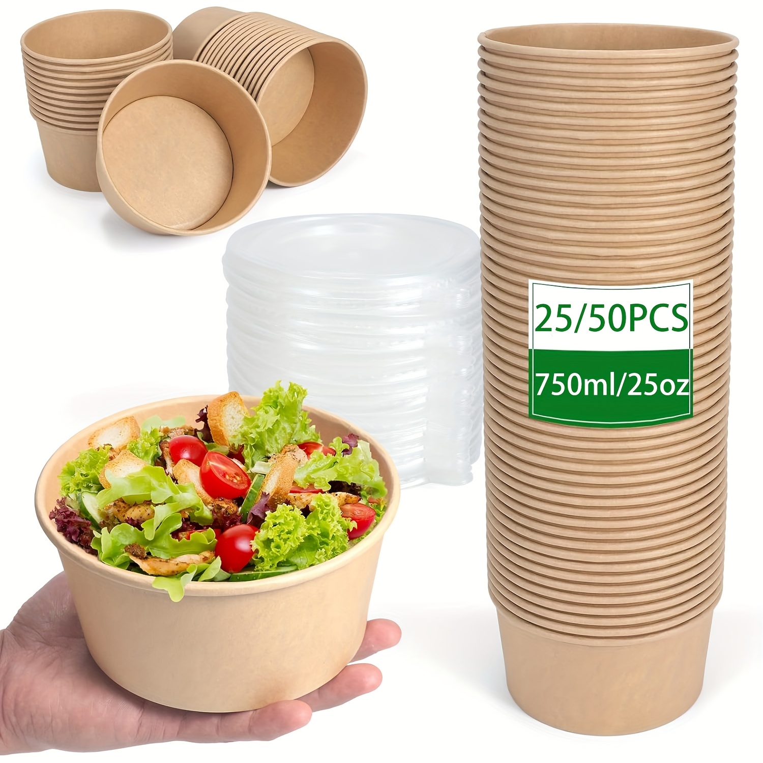 25Oz/750Ml 25/50 Pack Paper Bo - Meal Prep Box avaliação e preço