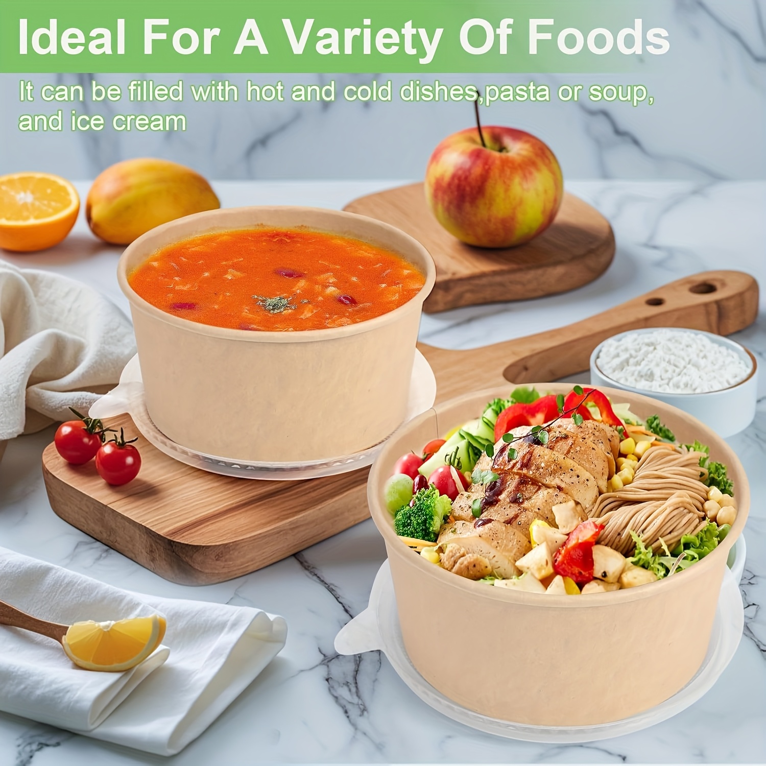 25Oz/750Ml 25/50 Pack Paper Bo - Meal Prep Box avaliação e preço