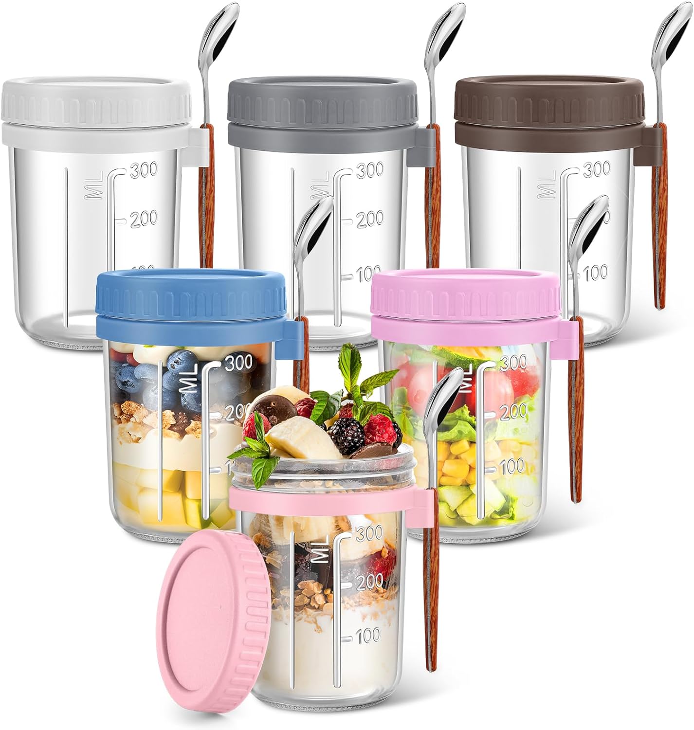 Overnight Oats Jars 16 oz with - Meal Prep Jars With Lids avaliação e preço
