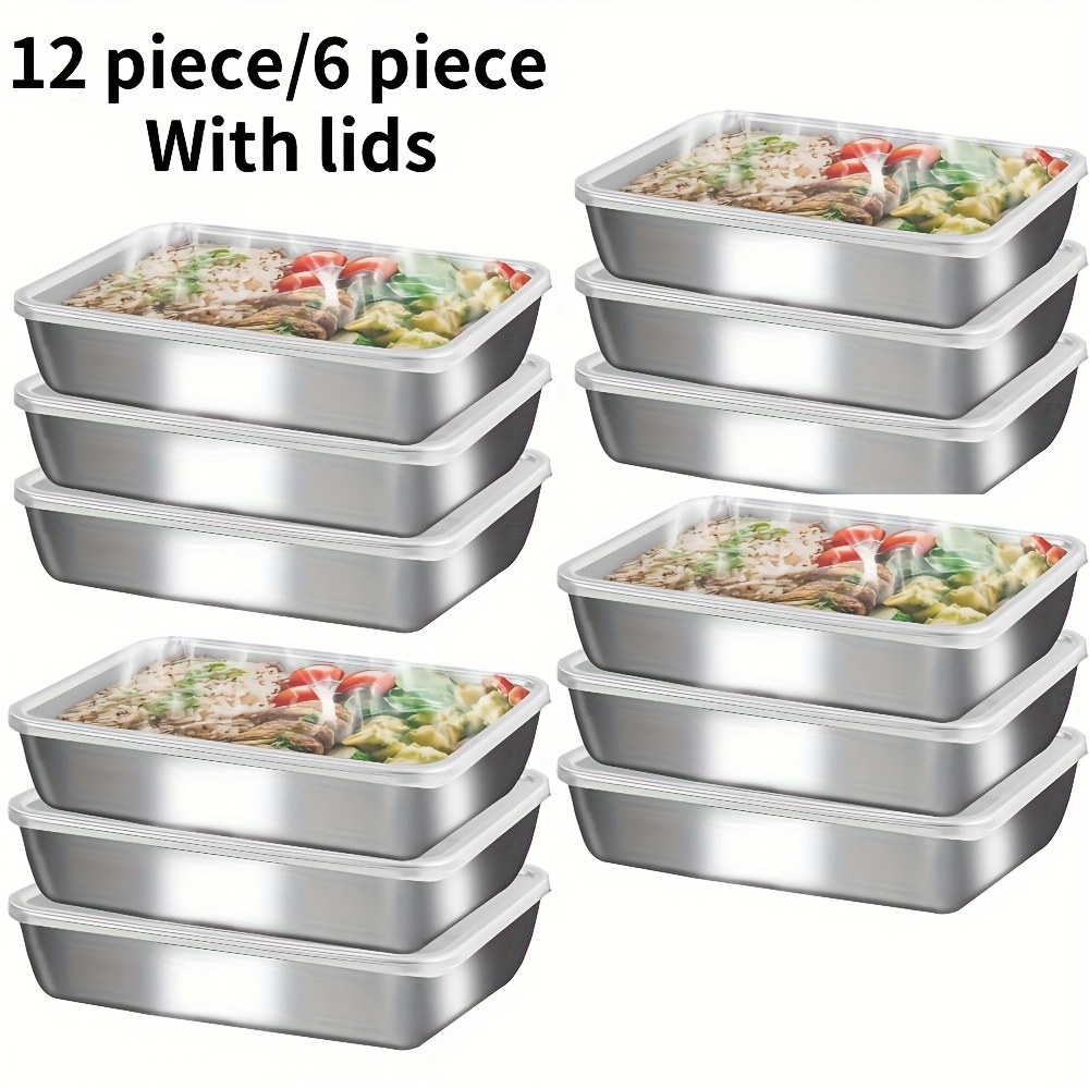 6/12-Piece Stainless Steel Foo - Meal Prep No Microwave avaliação e preço
