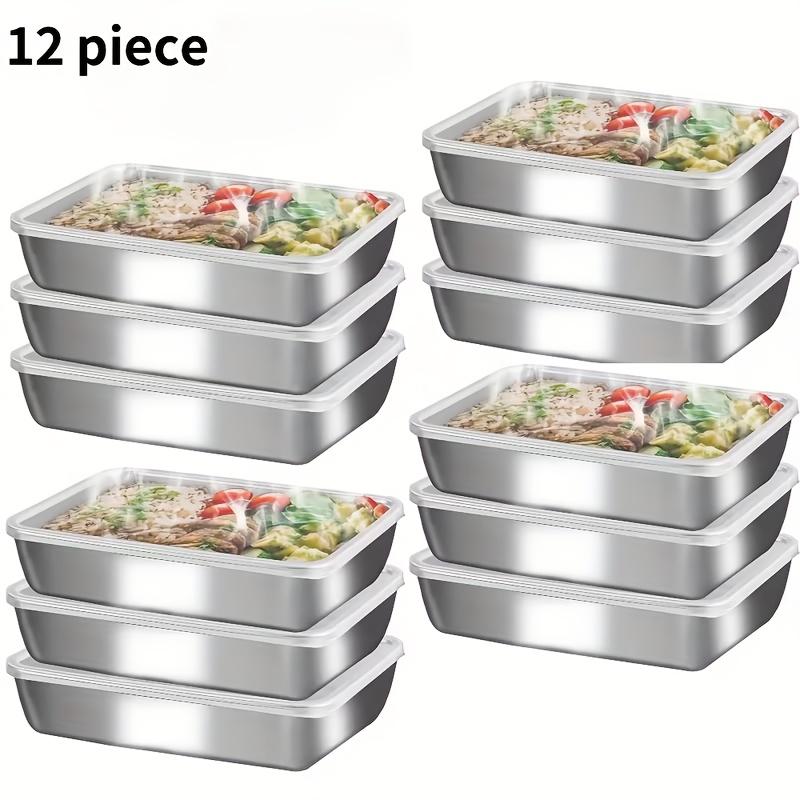 6/12-Piece Stainless Steel Foo - Meal Prep No Microwave avaliação e preço