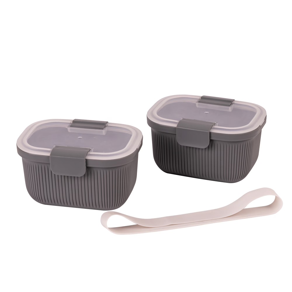Rectangle Grey Bento Box Snack - Meal Prep Box avaliação e preço