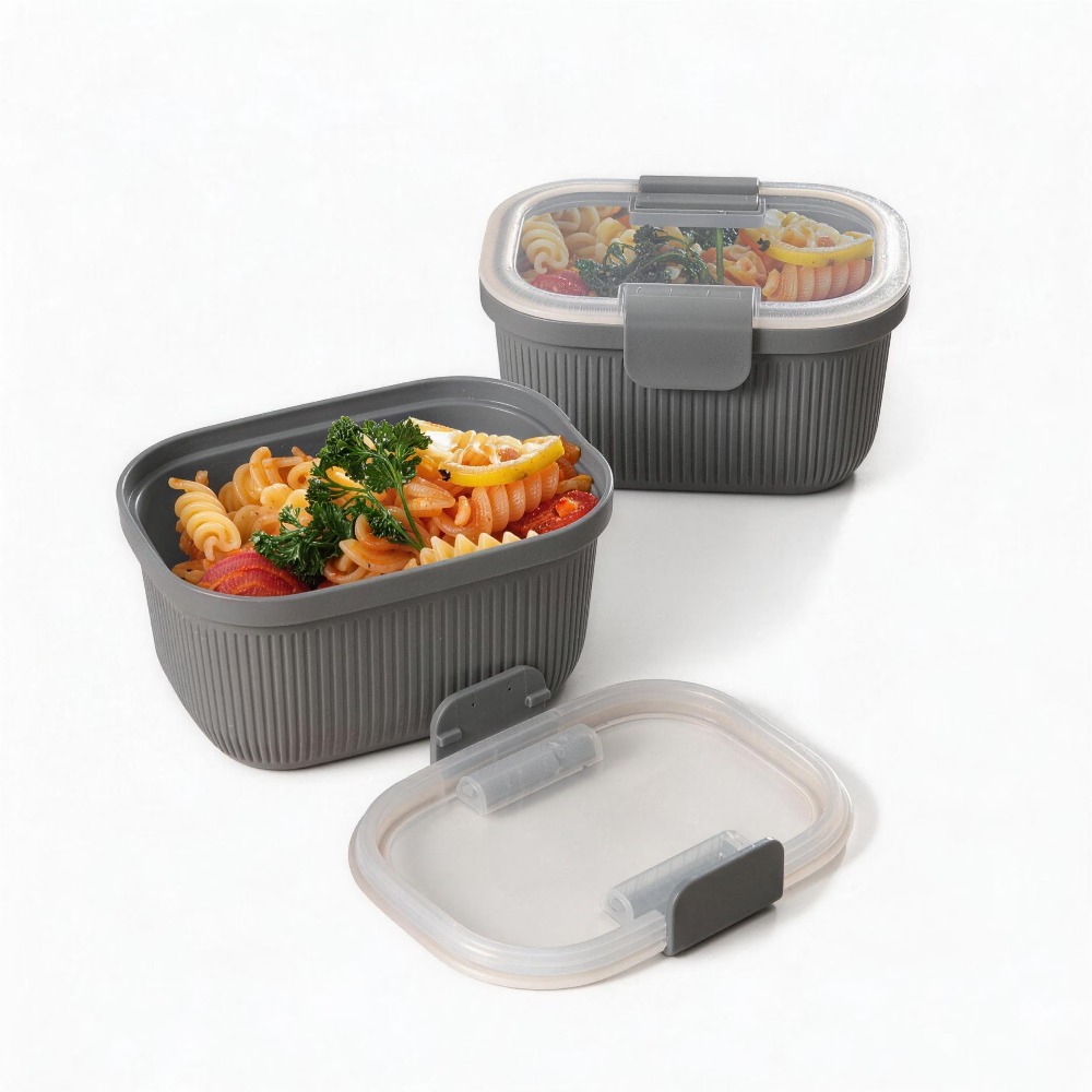 Rectangle Grey Bento Box Snack - Meal Prep Box avaliação e preço