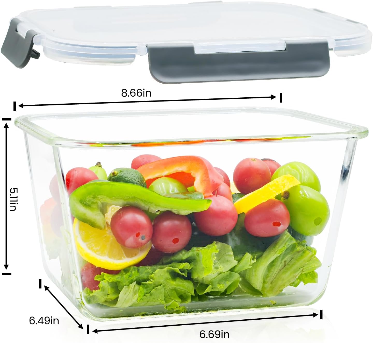 Large Glass Storage Containers - Meal Prep With Chicken avaliação e preço