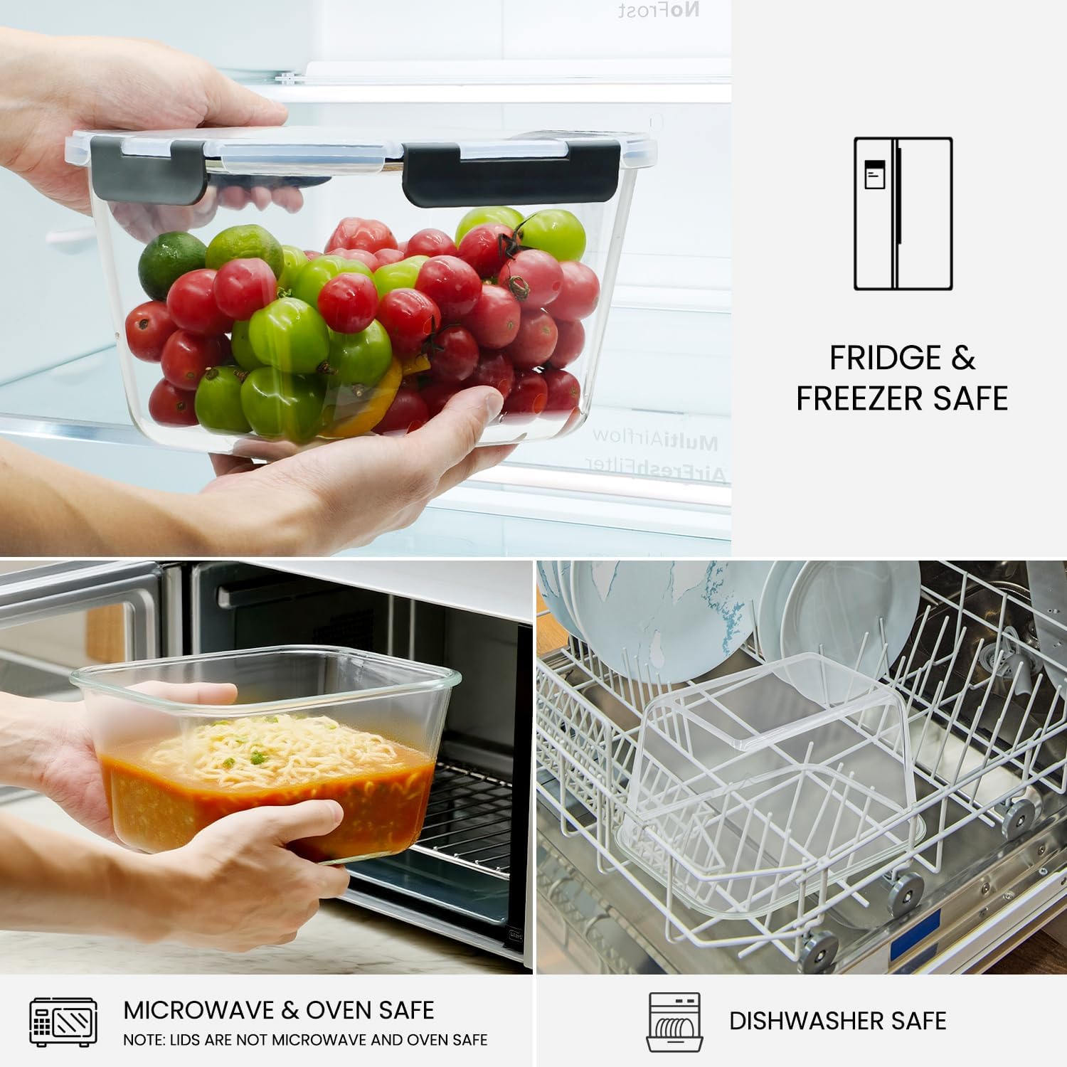 Large Glass Storage Containers - Meal Prep With Chicken avaliação e preço