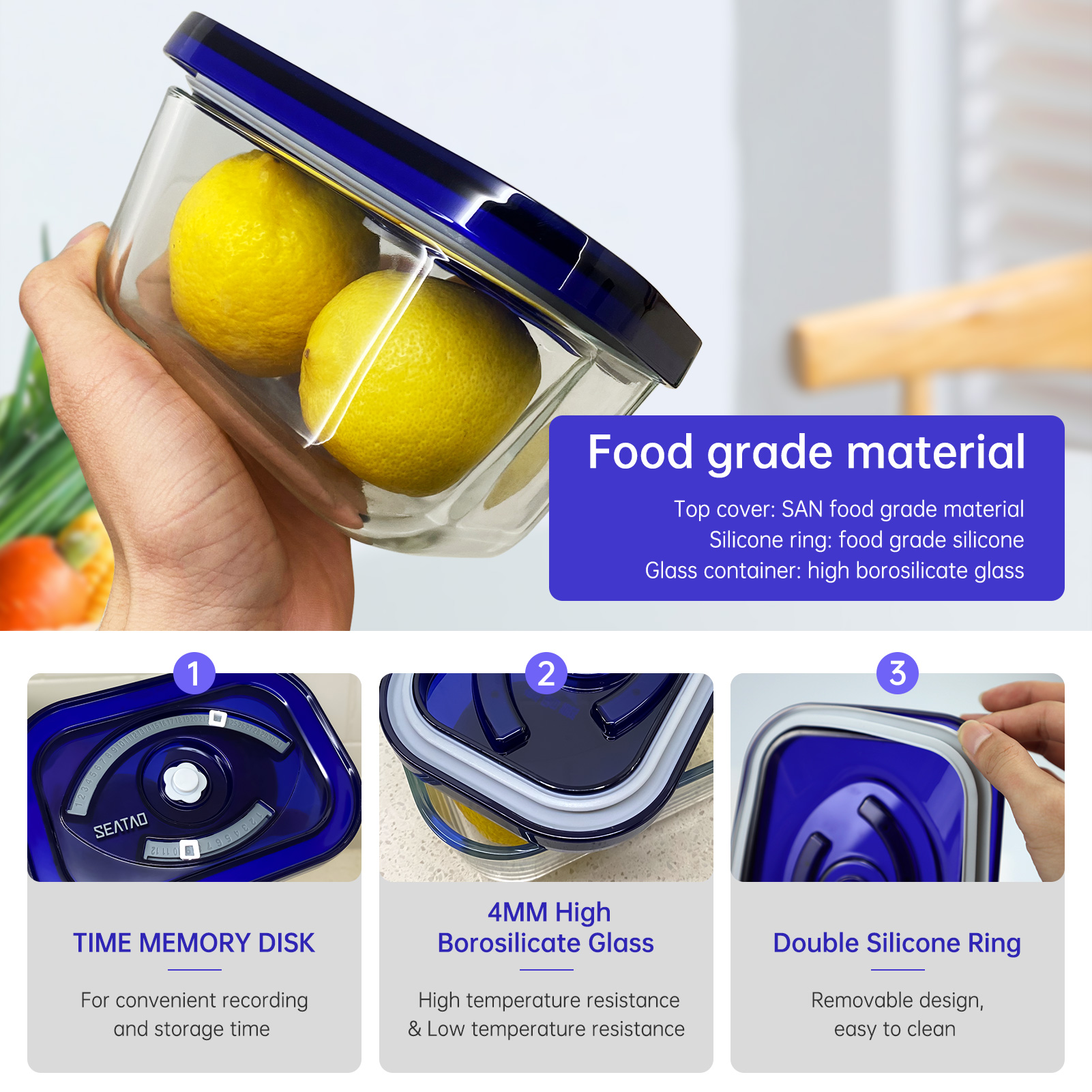 SEATAO Glass Food Storage Cont - Meal Prep Jars With Lids avaliação e preço