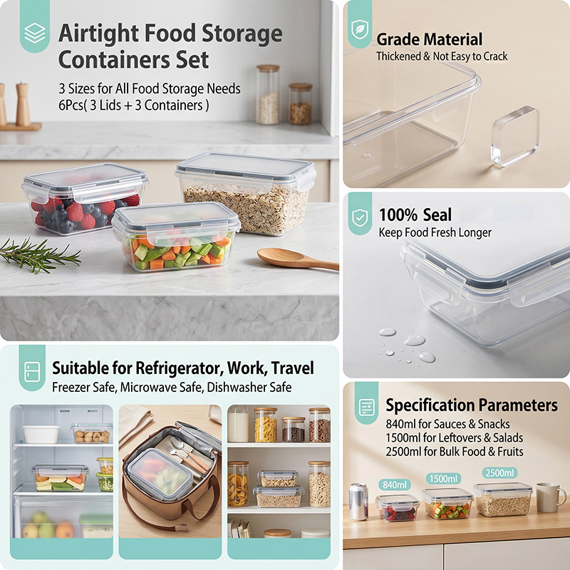 34PCS-Assorted Size Airtight F - Meal Prep Box avaliação e preço