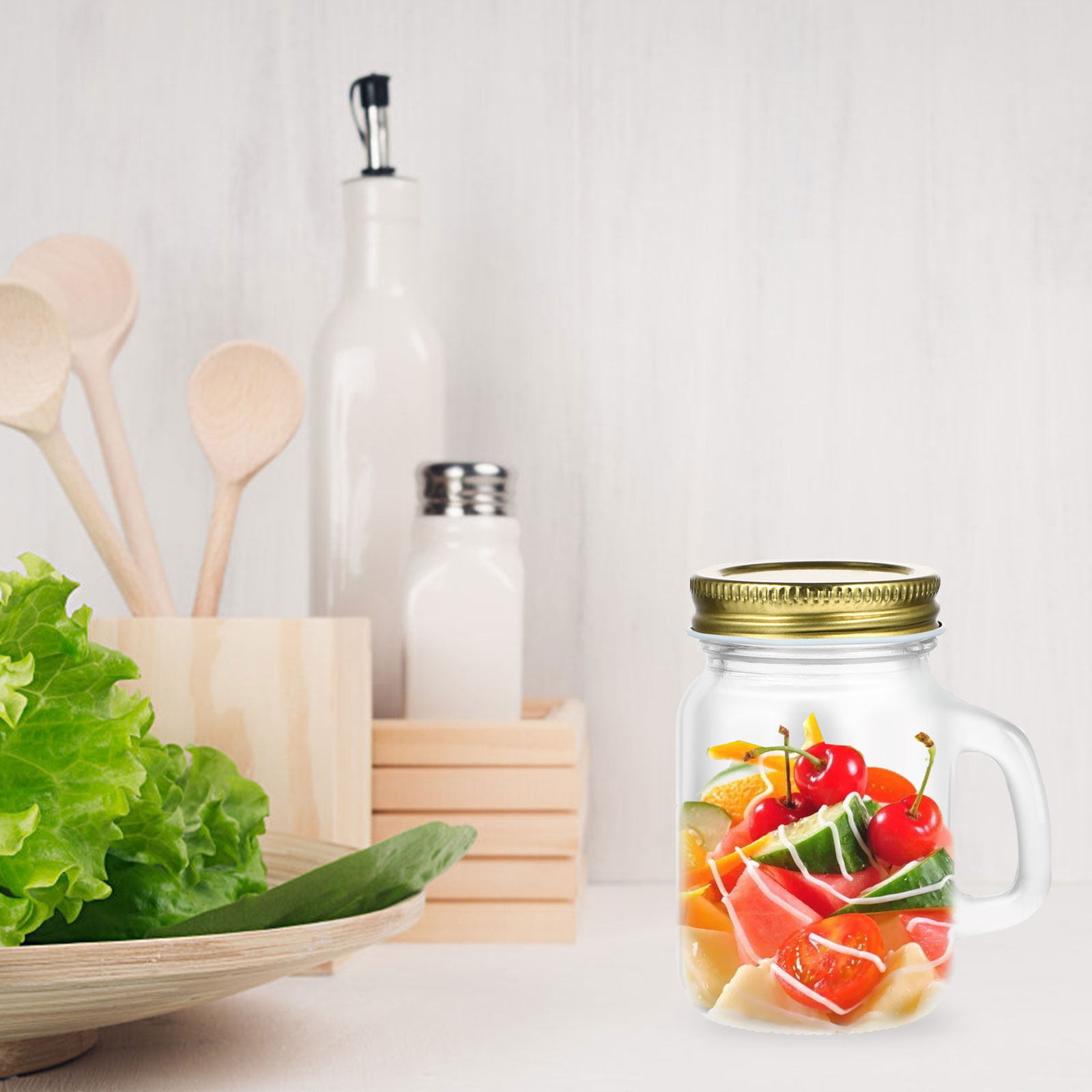6Pcs High Quality Glass Mason  - Meal Prep Jars With Lids avaliação e preço