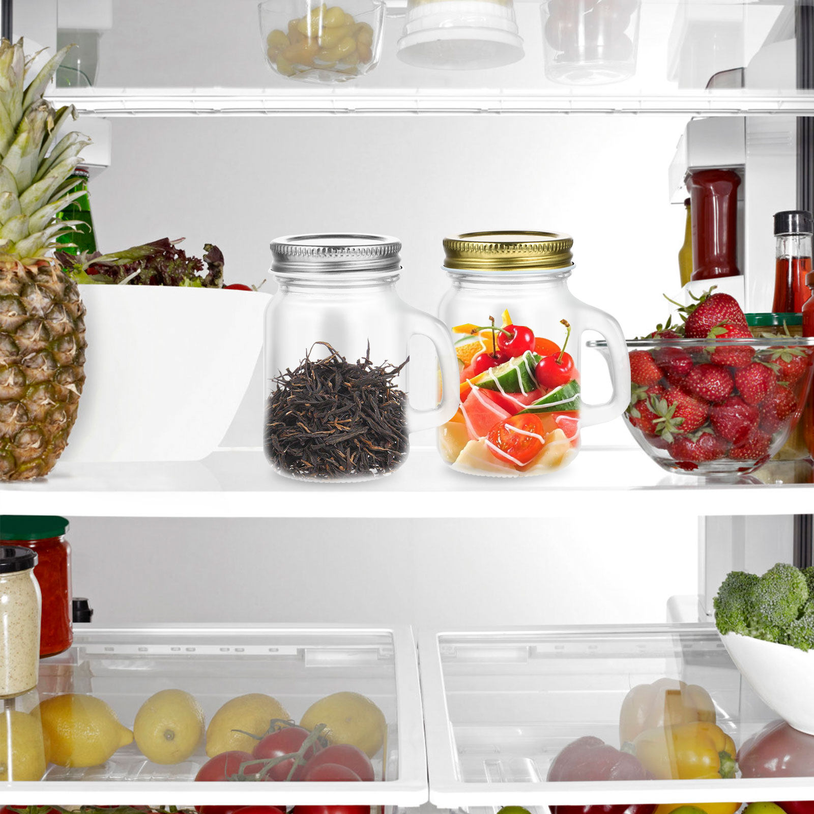 6Pcs High Quality Glass Mason  - Meal Prep Jars With Lids avaliação e preço